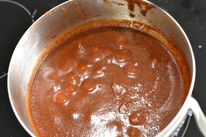 Simmer the easy enchilada sauce for 10 minutes cookingwithcurls.com