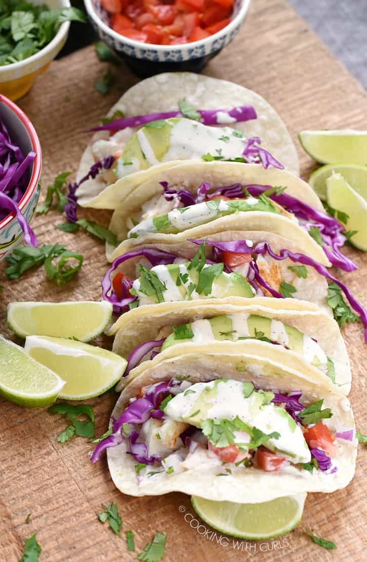 These easy and healthy Fish Tacos are sure to become a family favorite! cookingwithcurls.com