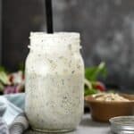 This Everything Bagel Ranch Dressing will knock your socks off! It is easy to make and perfect on everything! cookingwithcurls.com