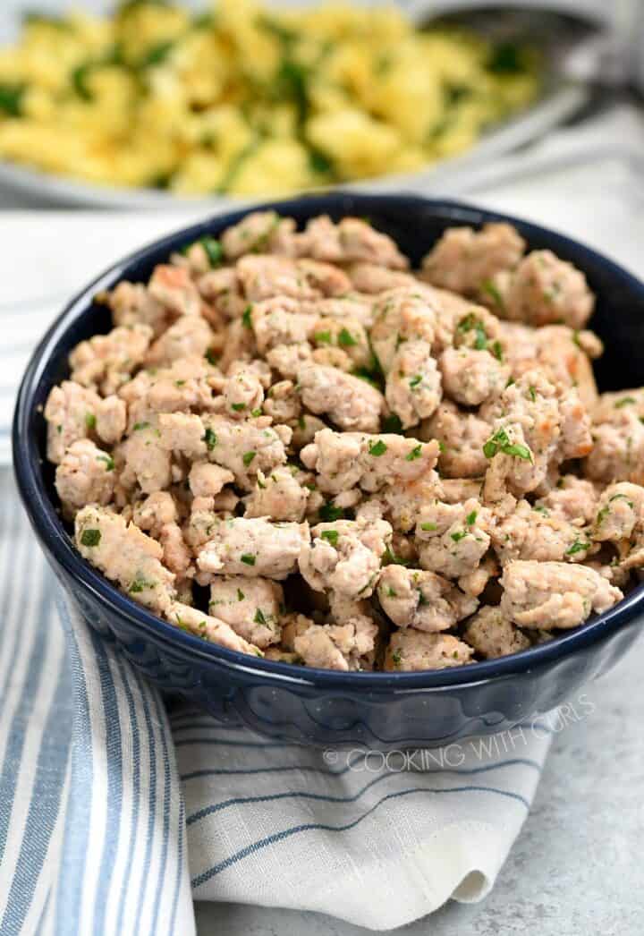 Pork Breakfast Sausage Cooking with Curls