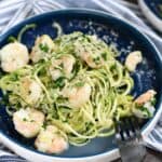Zucchini Shrimp Scampi is made with zucchini noodles and garlic-lemon shrimp for a delicious Keto, gluten-free twist on an Italian favorite! cookingwithcurls.com