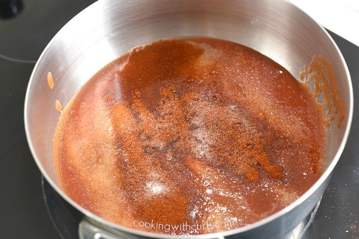 Mix all bbq sauce ingredients together in a medium saucepan 