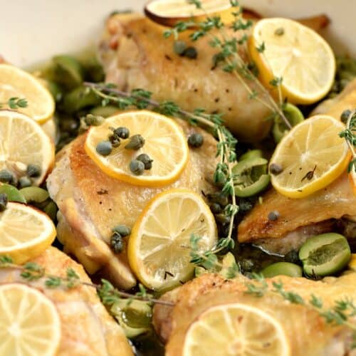 Chicken Thighs with Olives, Capers and Lemon Cooking with Curls