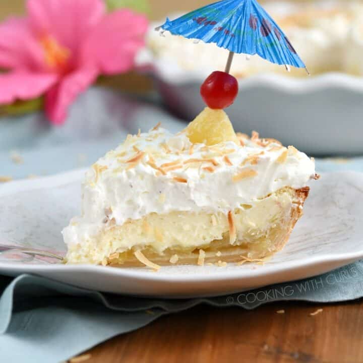 Pina Colada Cream Pie - Cooking With Curls