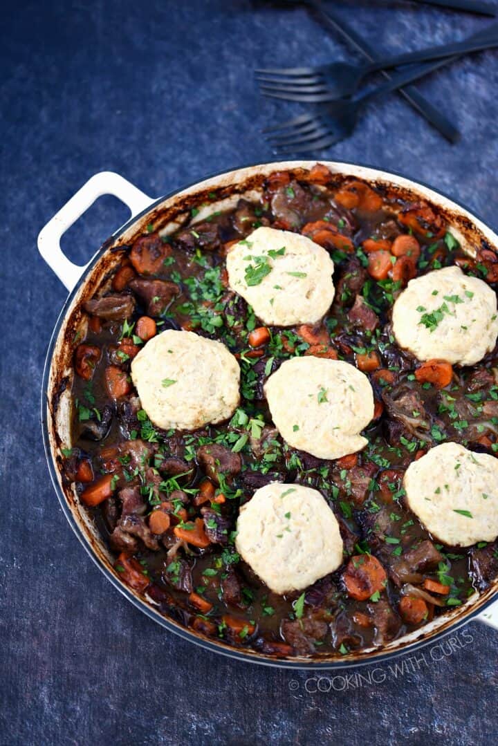 Guinness Beef with Herb Dumplings Cooking with Curls