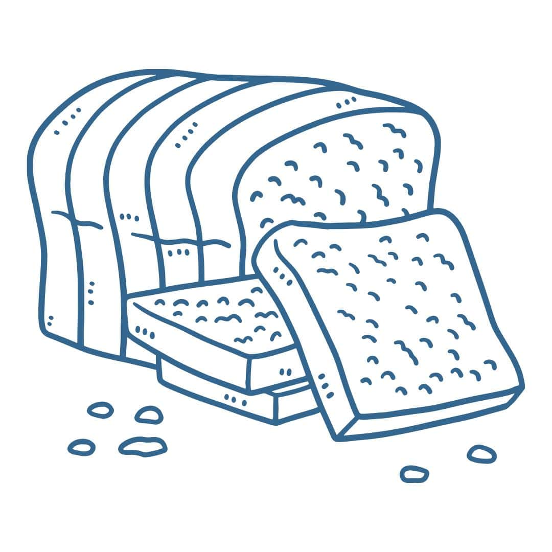 Sliced loaf of bread graphic.