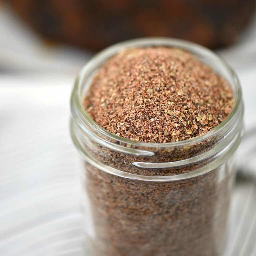 A close up image of Cowboy Seasoning Rub for steak.