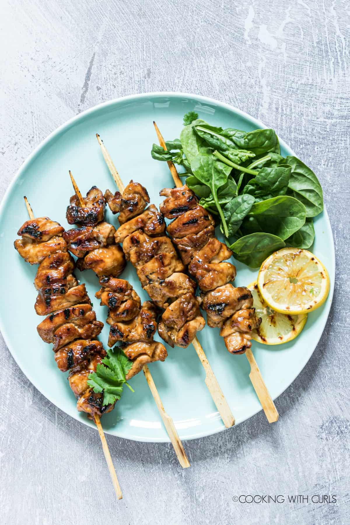 Grilled Chicken Skewers Cooking With Curls