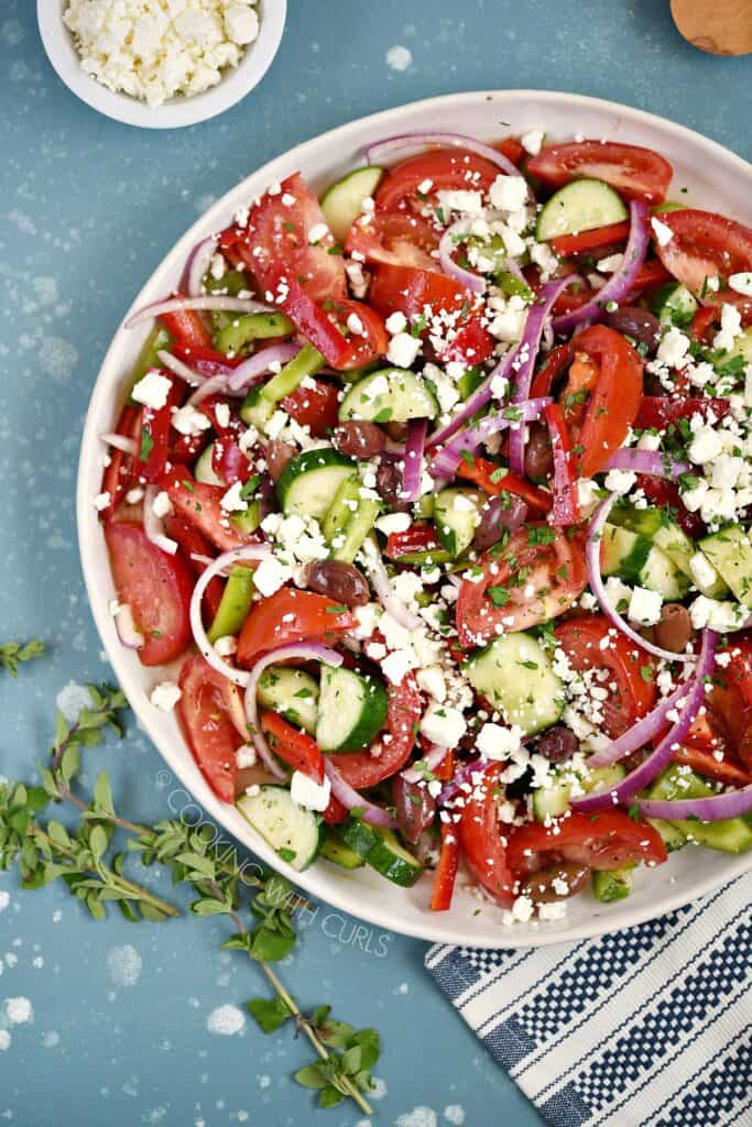 Big Greek Salad - Cooking With Curls