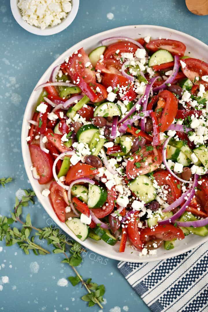 Big Greek Salad - Cooking with Curls