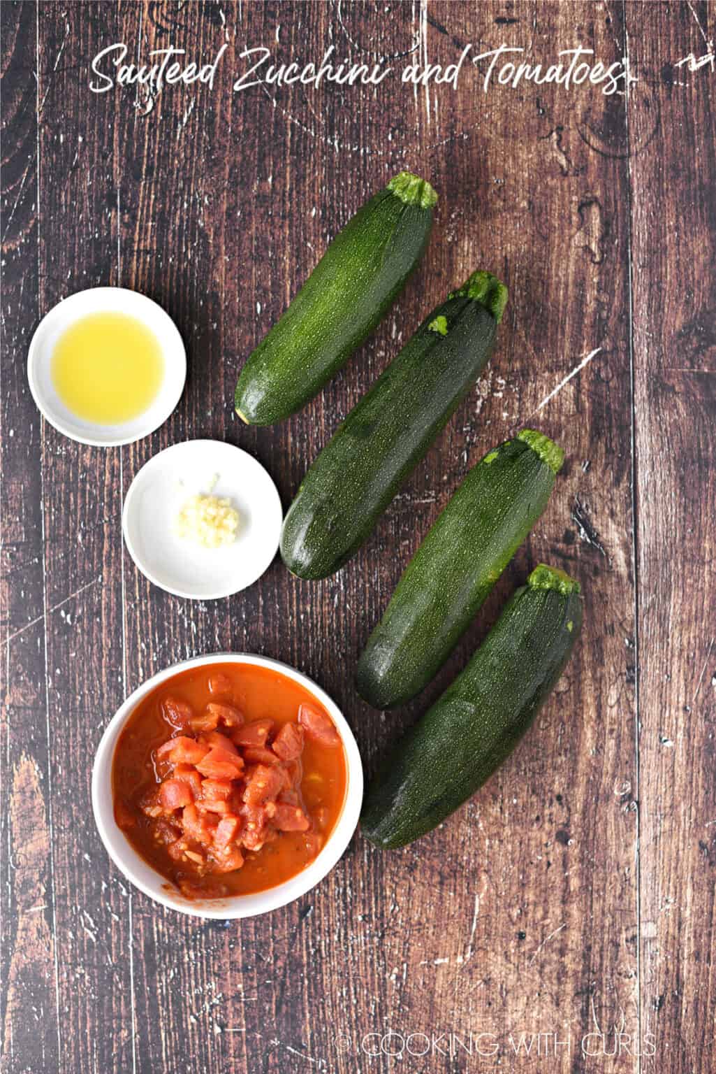 Sautéed Zucchini and Tomatoes Cooking with Curls