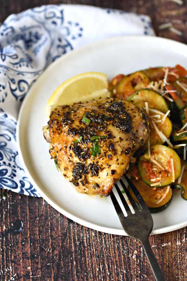 Italian Baked Chicken Thighs - Cooking with Curls