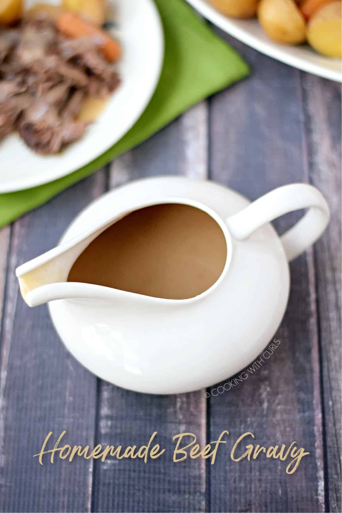 Beef Gravy Cooking with Curls