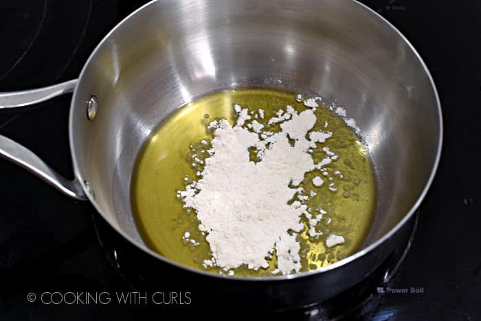 melted butter and flour in a saucepan.