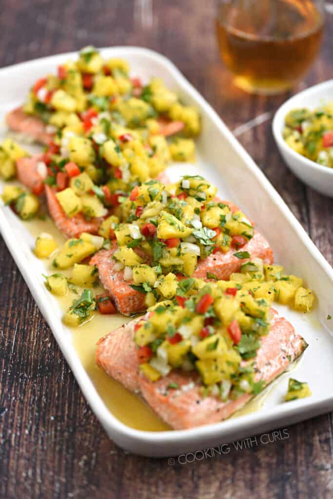 Salmon with Pineapple Salsa Cooking with Curls