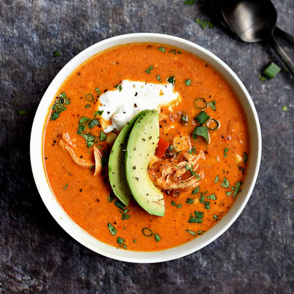 Instant Pot Creamy Chicken Enchilada Soup.