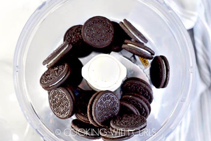 OREO cookies in a food processor. 