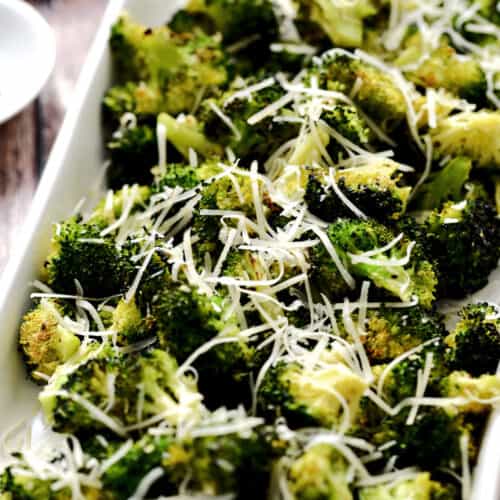 Oven Roasted Broccoli Cooking with Curls