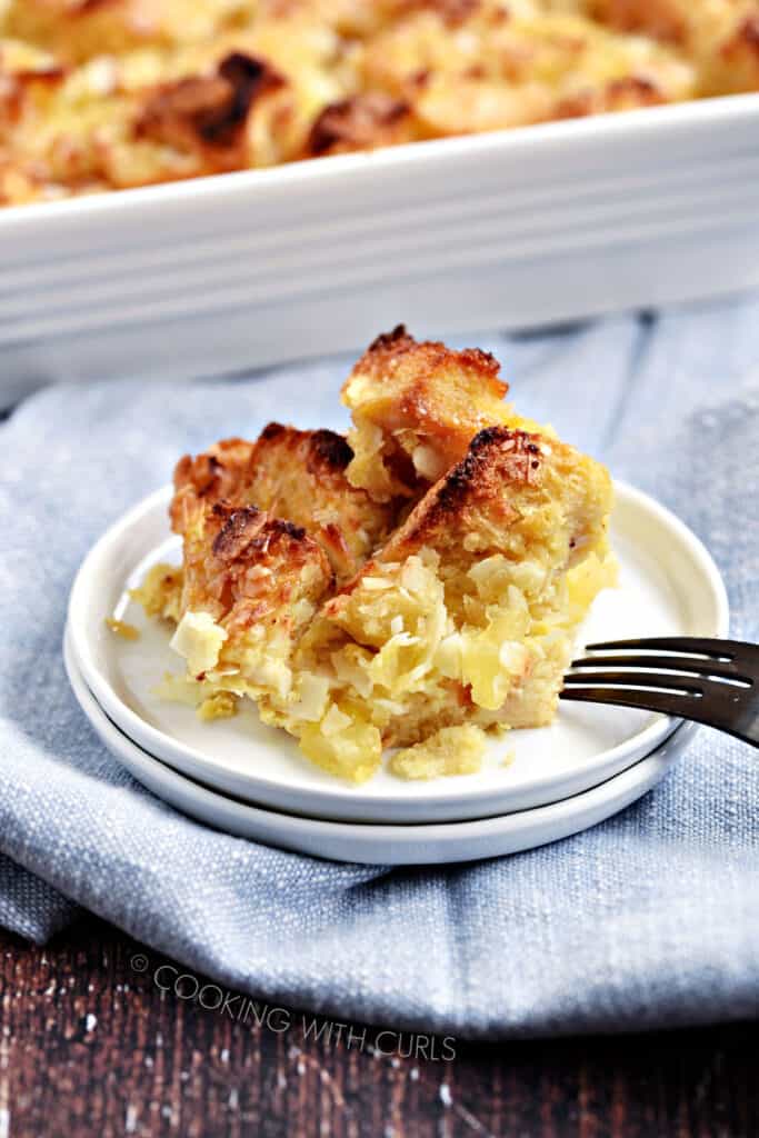 Pina Colada Bread Pudding - Cooking with Curls