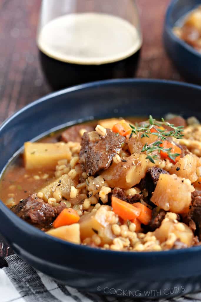Instant Pot Beef and Barley Stew - Cooking with Curls