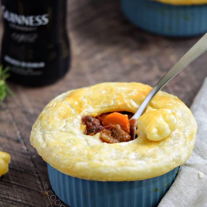 Guinness Steak Pie Cooking with Curls