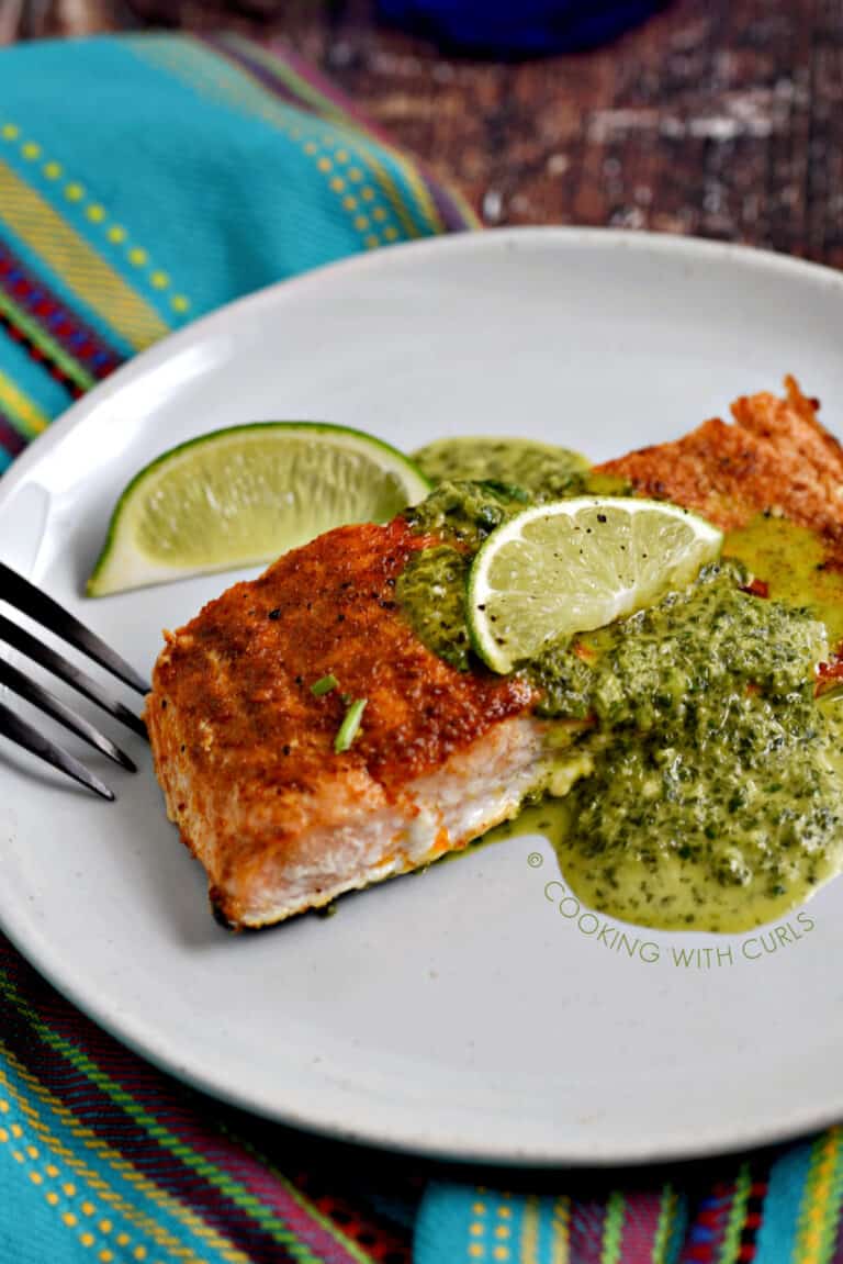 Salmon with Cilantro Sauce Cooking with Curls