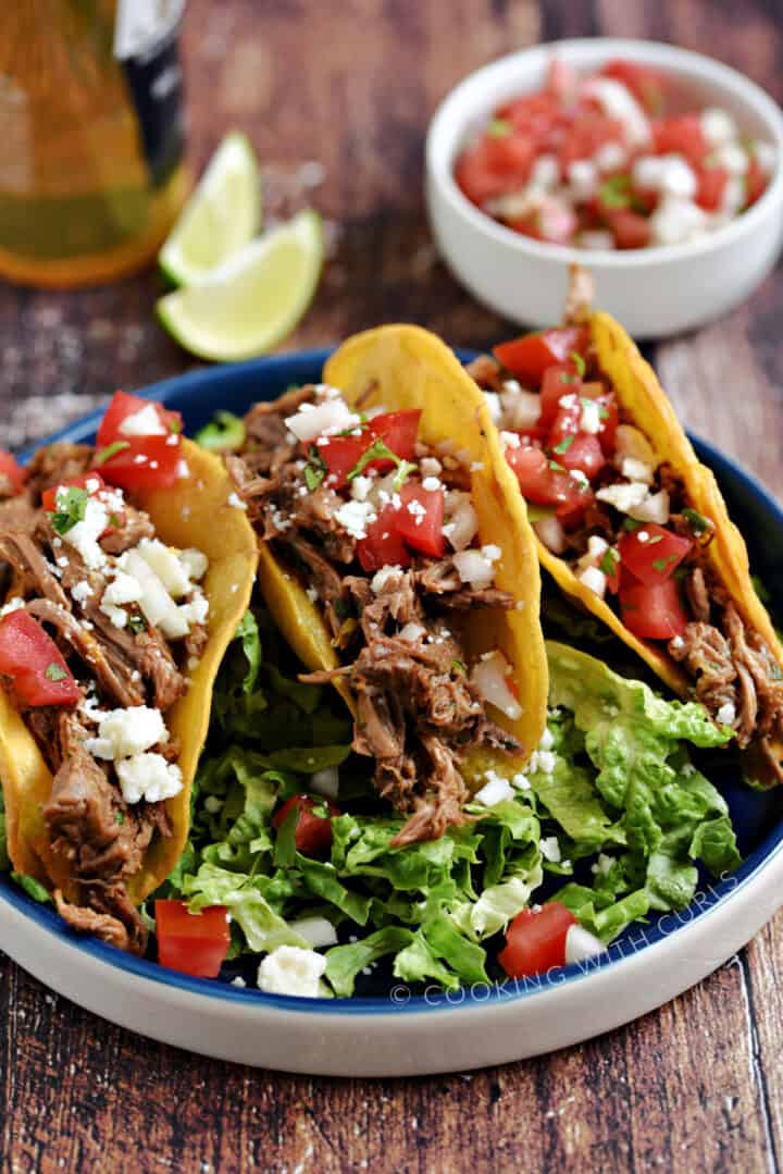 Mexican Shredded Beef And Tacos Cooking With Curls