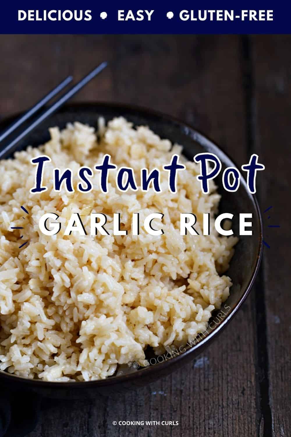Instant Pot Garlic Rice Cooking with Curls