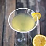 Lemon Drop Martini in a sugar rimmed glass.