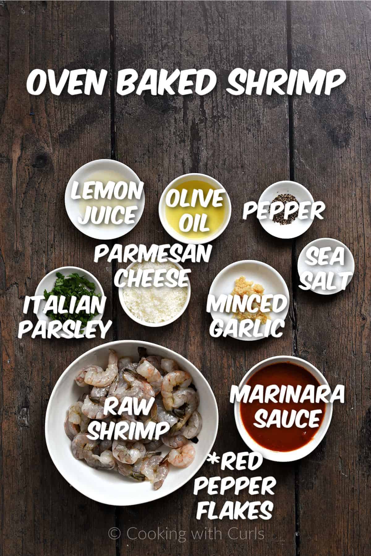 Oven Baked Shrimp ingredients.
