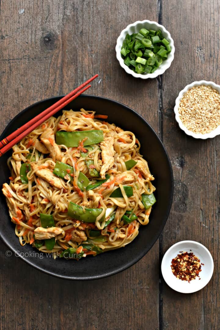 Chicken Chow Mein Cooking with Curls