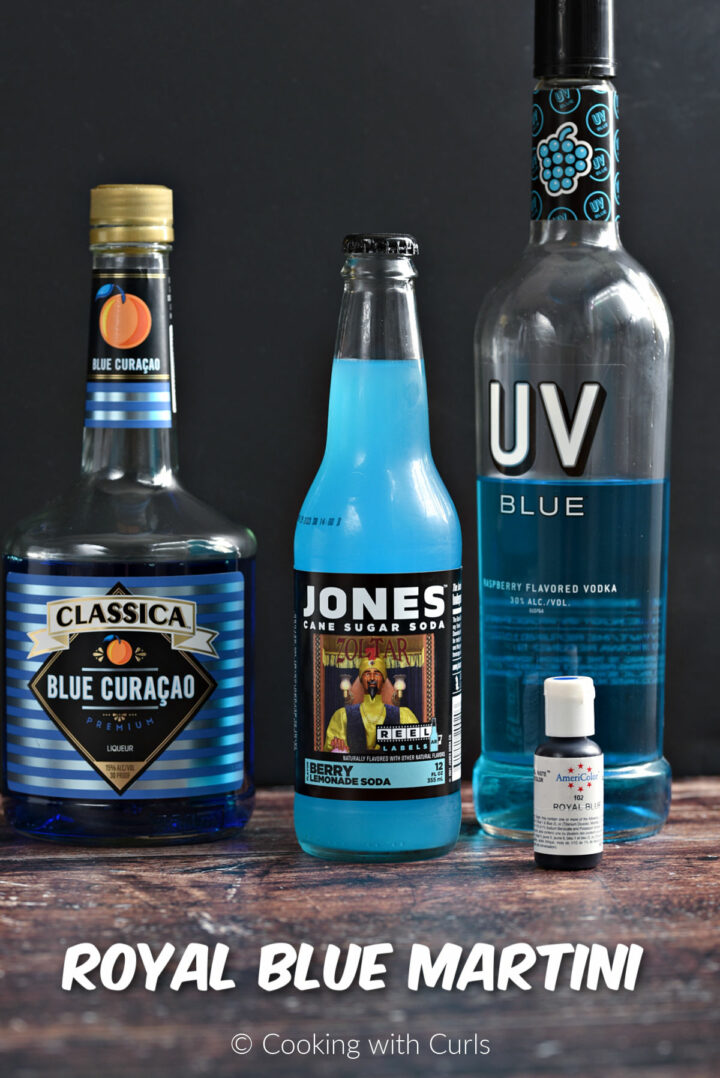 Royal Blue Martini Cooking with Curls