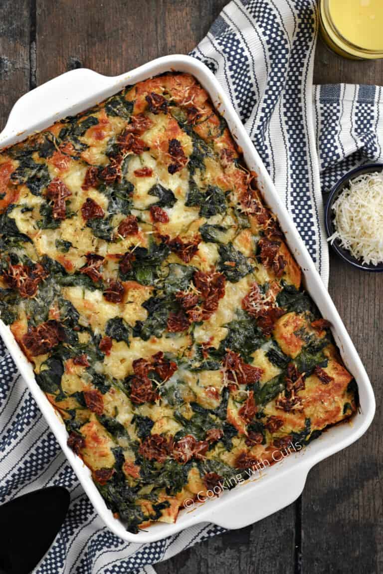 Sourdough Breakfast Strata Cooking with Curls