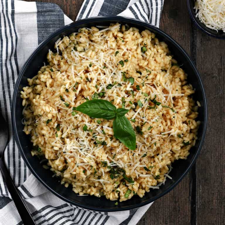 Basil Risotto - Cooking with Curls