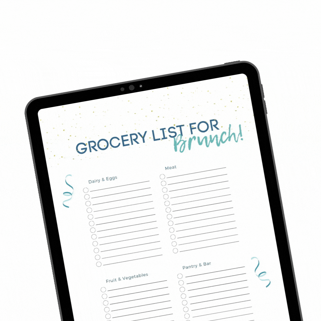 brunch grocery list graphic.