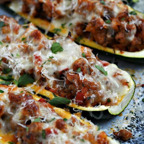 Italian Stuffed Zucchini Boats - Cooking with Curls