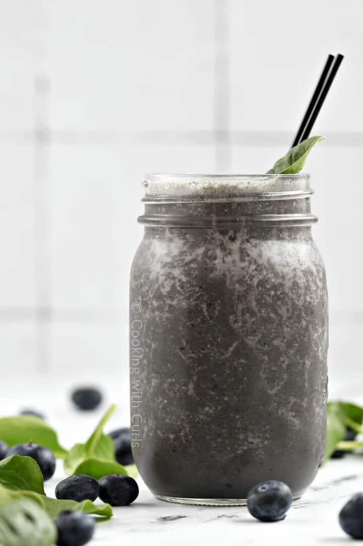 Blueberry Spinach Smoothie Recipe Cooking with Curls