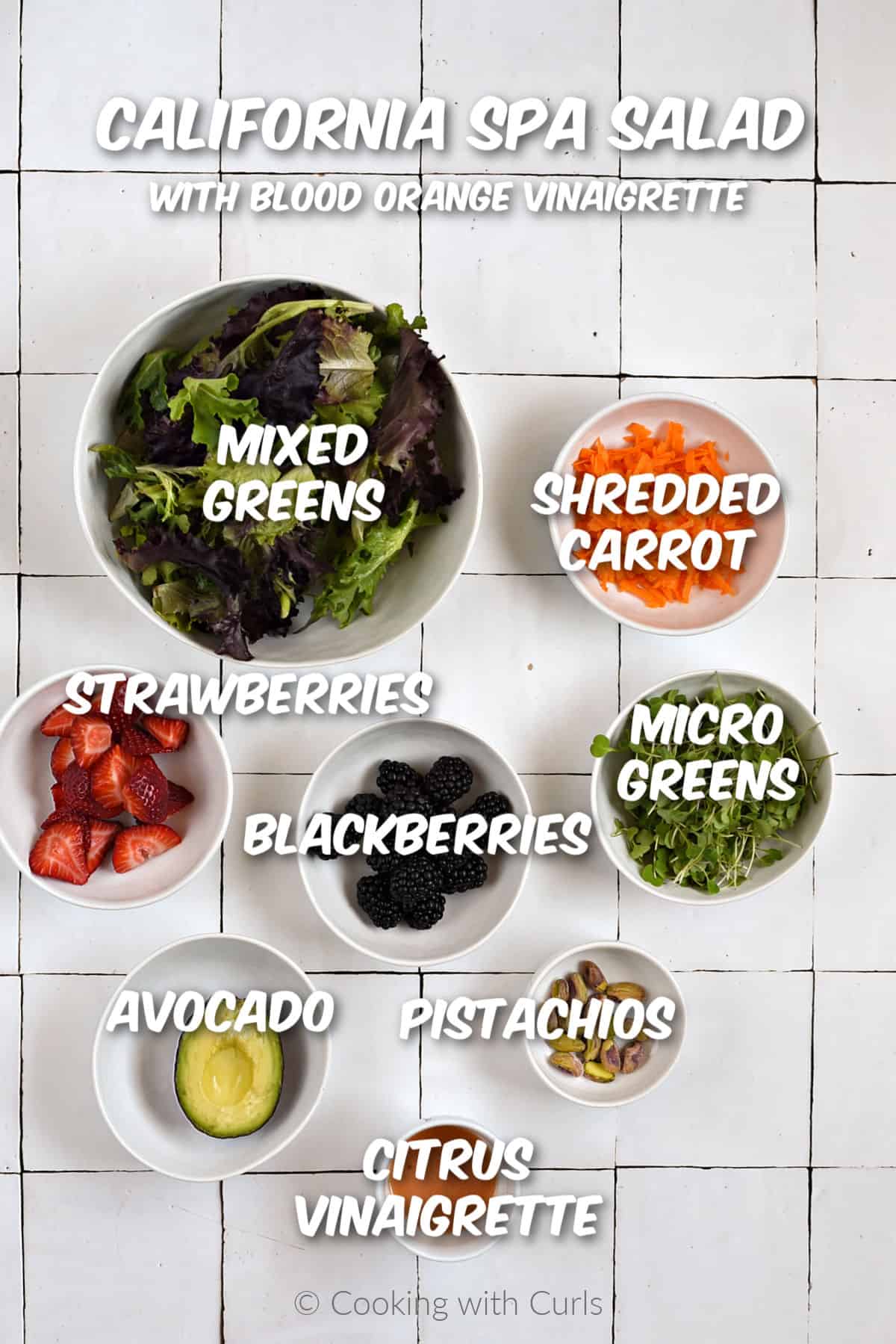 Ingredients to make California Spa Salad. 
