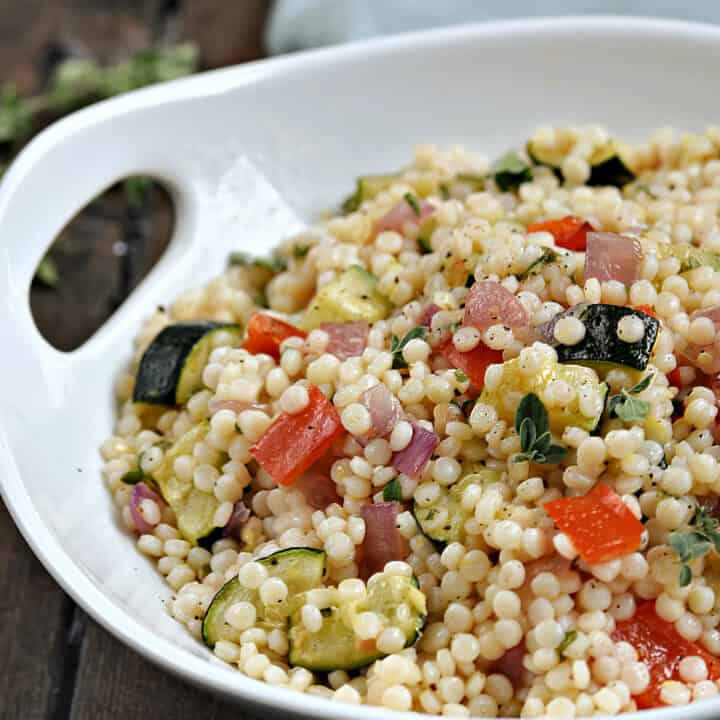 Roasted Vegetable Couscous Cooking with Curls