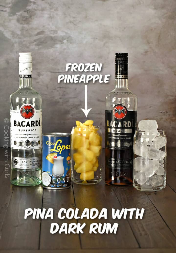 Pina Colada with Dark Rum Cooking with Curls