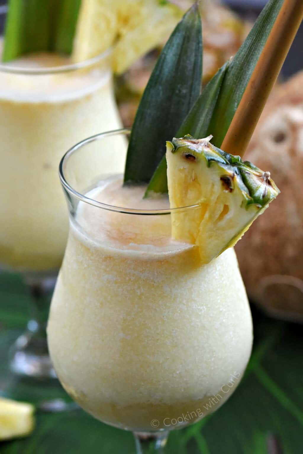 Pina Colada with Dark Rum - Cooking with Curls