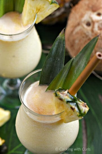 Pina Colada with Dark Rum - Cooking with Curls