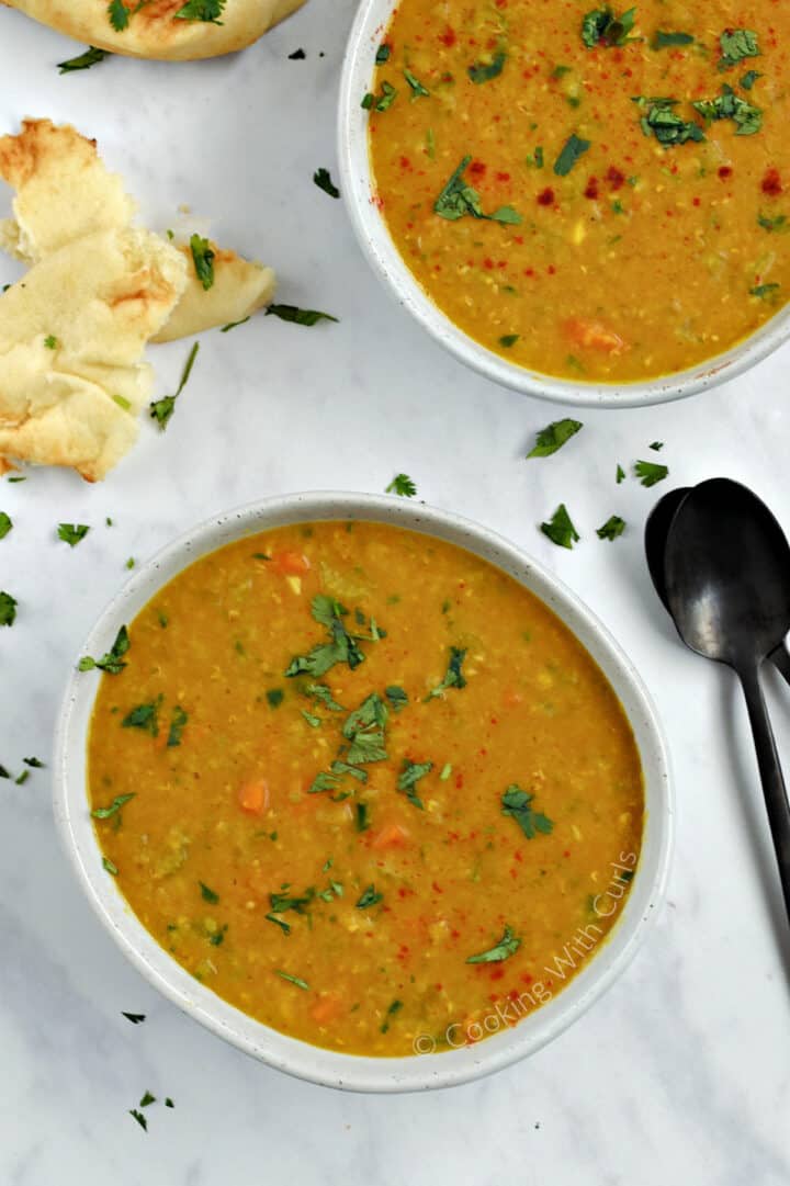 Instant Pot Red Lentil Soup - Cooking with Curls