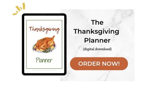 Graphic for the Thanksgiving Planner with image.
