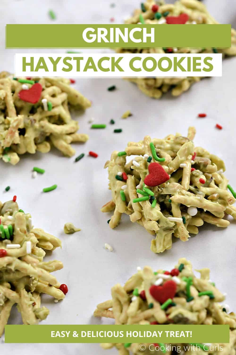 Grinch Haystack Cookies - Cooking with Curls