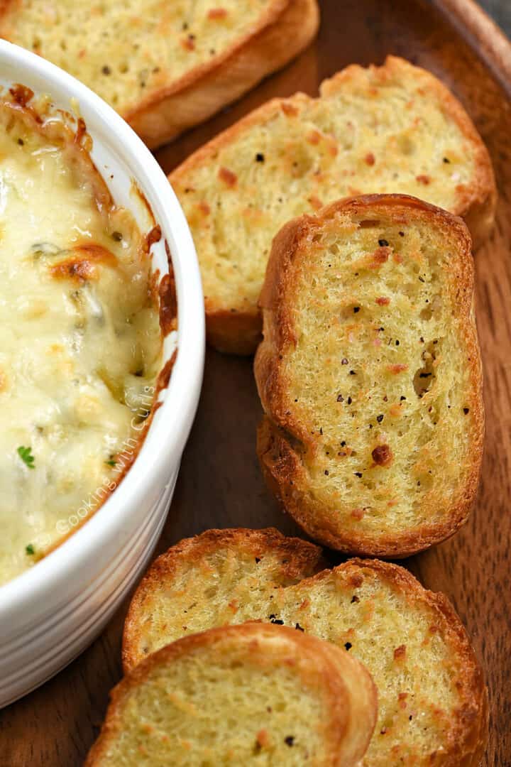 Air Fryer Crostini Cooking with Curls