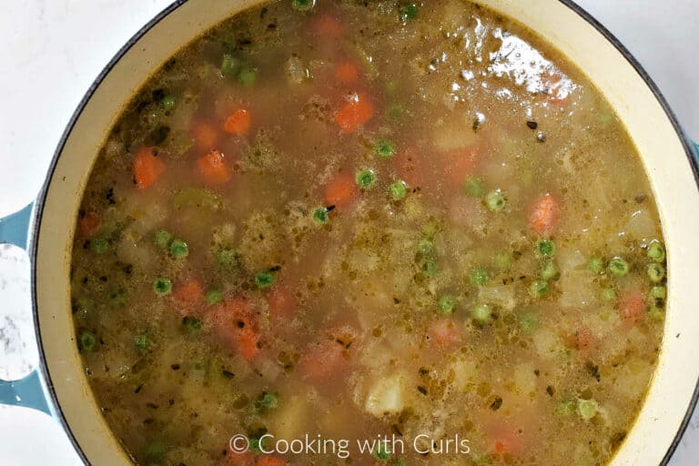 Irish Vegetable Soup Cooking with Curls