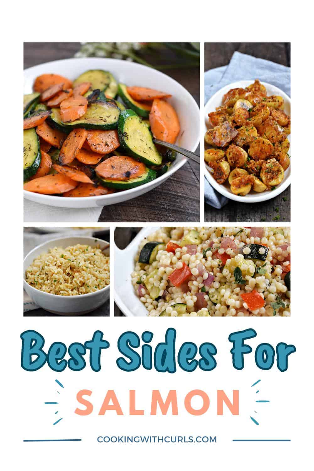 Collage showing four side dish images with title graphic across the bottom.