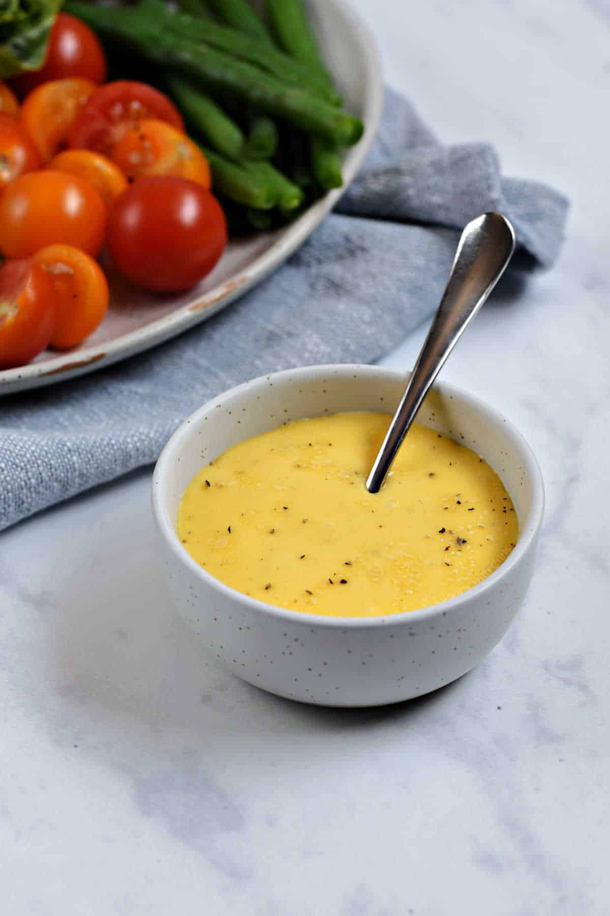 Homemade aioli in a small bowl.