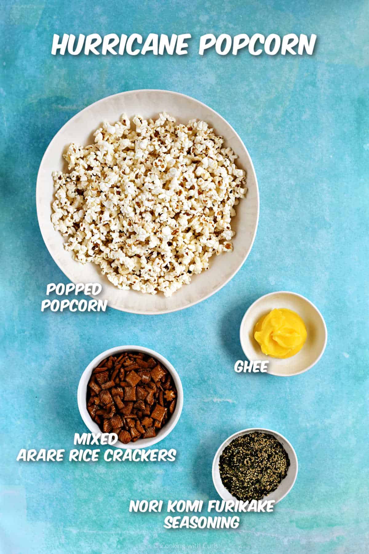 Hawaiian Hurricane Popcorn ingredients.